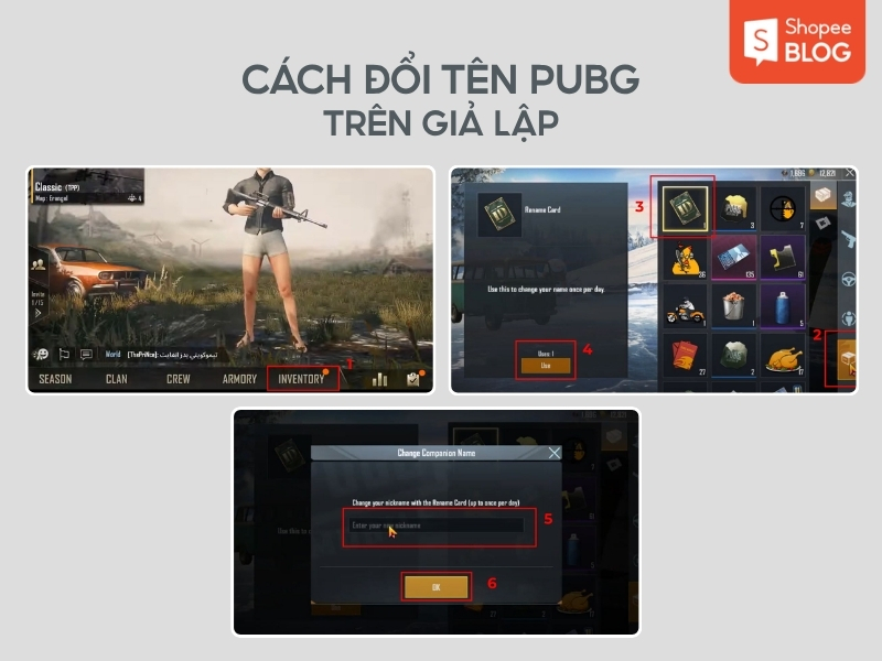 Cách đổi tên pubg mobile trên máy tính giả lập