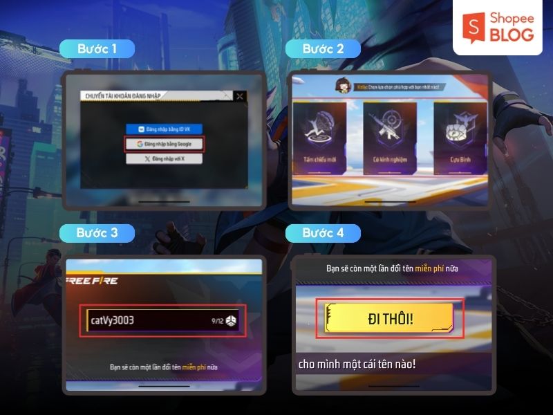 Cách đặt tên trong Free Fire cho tân thủ