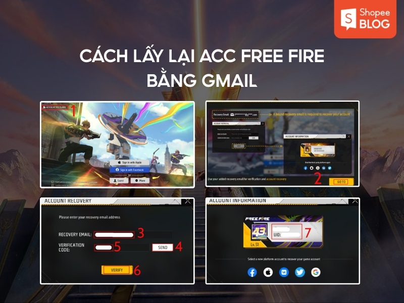 Lấy lại acc Free Fire bằng Gmail