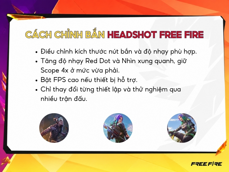 Cách chỉnh bắn headshot trong Free Fire.