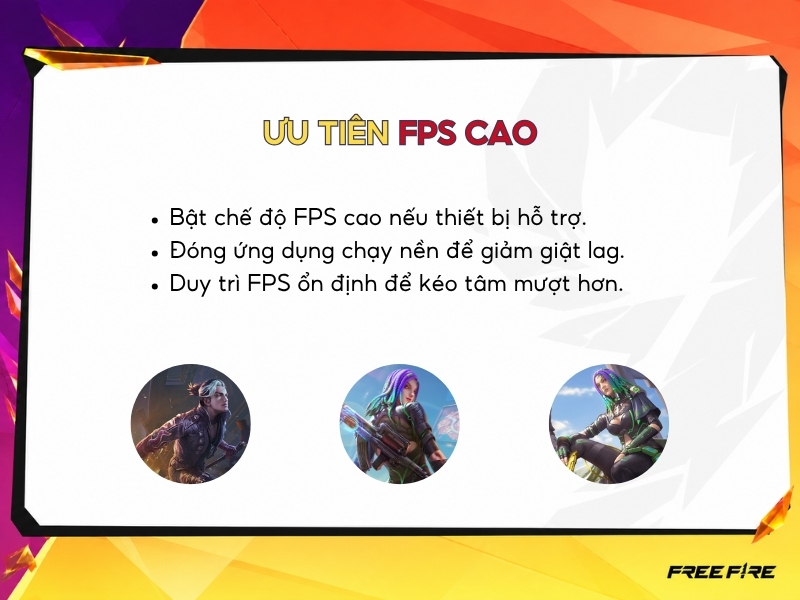 Ưu tiên FPS cao để bắn Headshot hiệu quả hơn.