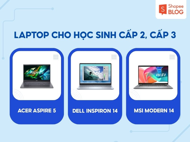 Laptop dành cho học sinh cấp 2 cấp 3
