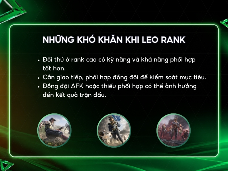 Những khó khăn khi leo rank. 