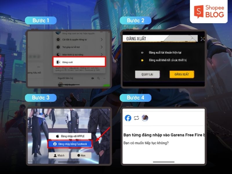 Cách đăng nhập Free Fire bằng tài khoản Facebook khác