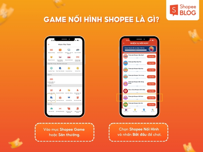 Cách vào game Shopee Nối Hình.