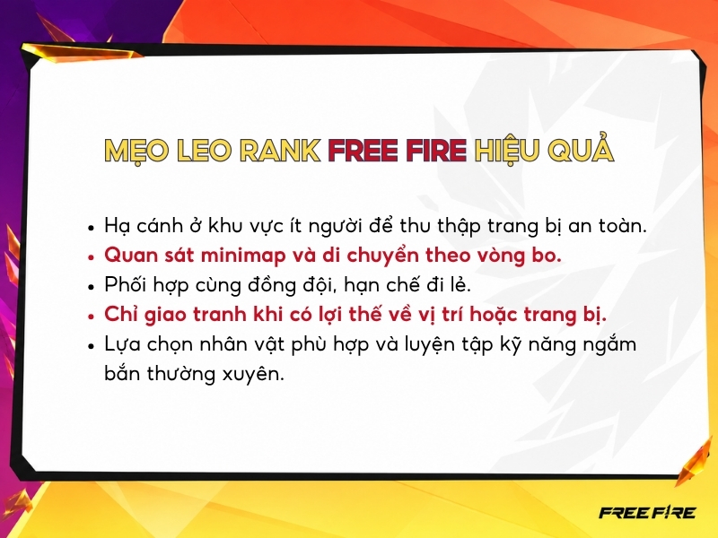 Mẹo leo rank Free Fire hiệu quả.