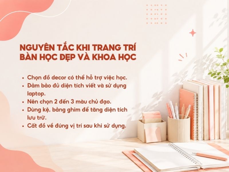 Nguyên tắc khi trang trí bàn học đẹp và khoa học