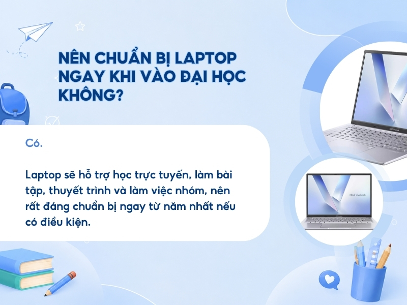 Nên chuẩn bị laptop ngay khi vào đại học không?