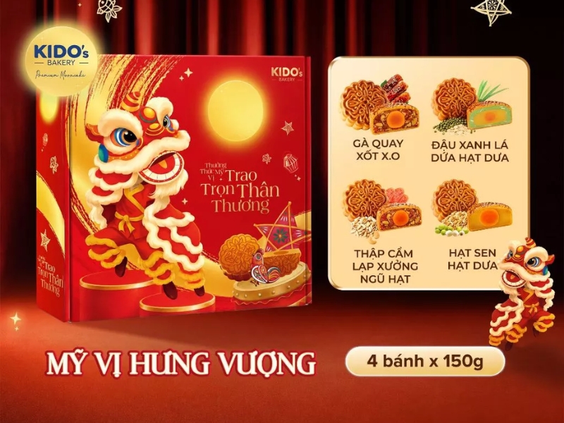 Bánh trung thu KIDO Mỹ Vị Hưng Vượng. 