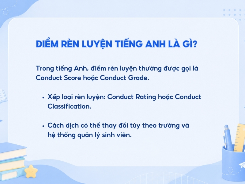 Điểm rèn luyện tiếng Anh là gì? 