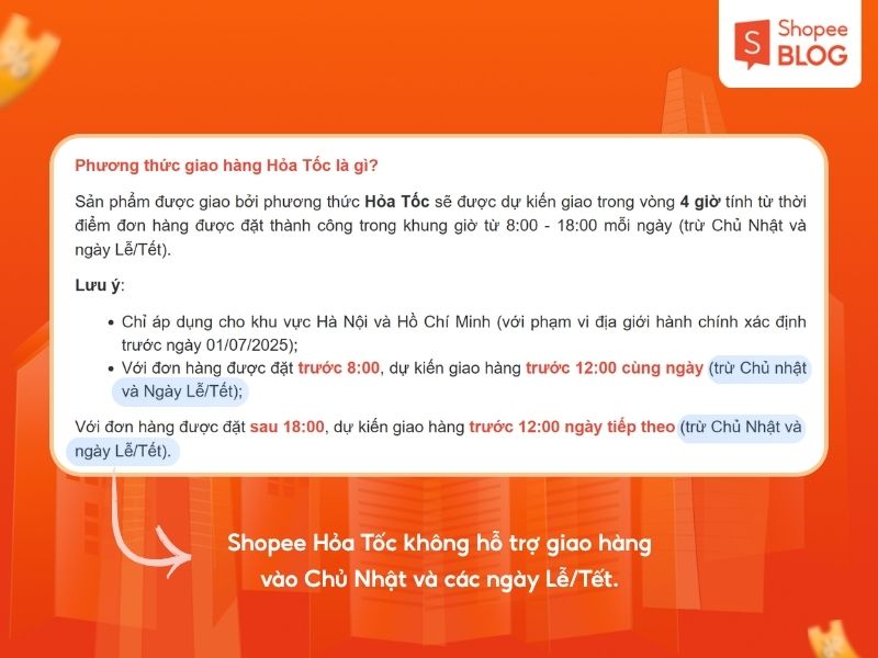 Giải đáp Hỏa Tốc Shopee có giao Chủ Nhật không