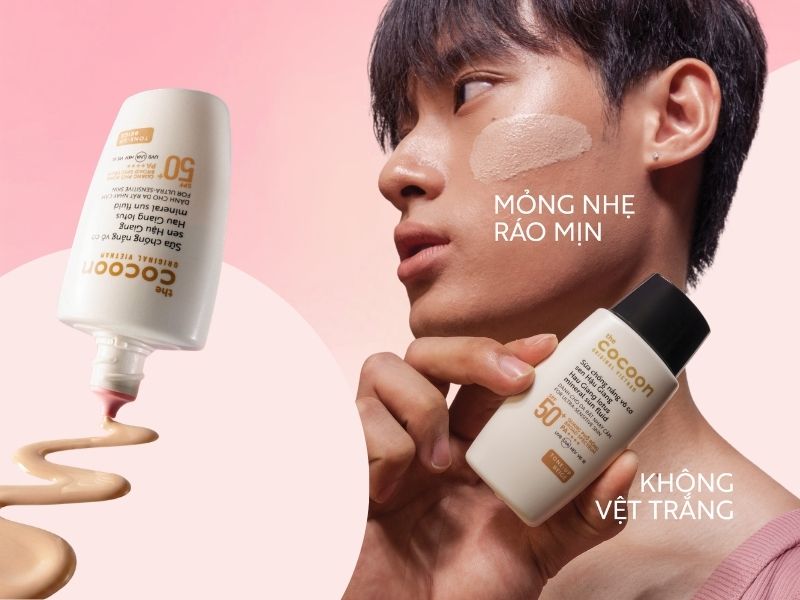 Sữa chống nắng sen Hậu Giang Cocoon không vệt trắng