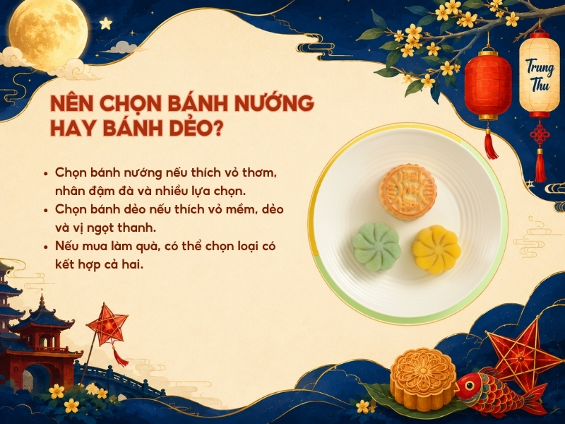 Nên chọn bánh nướng hay bánh dẻo?