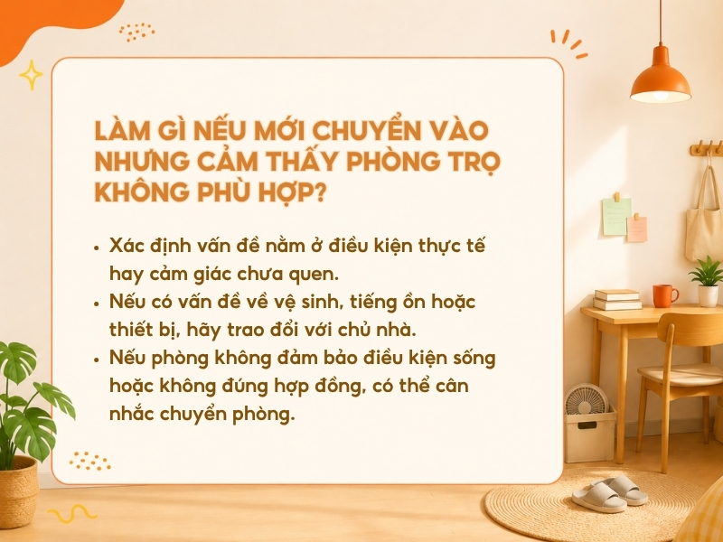 Làm gì nếu mới chuyển vào nhưng cảm thấy phòng trọ không phù hợp?
