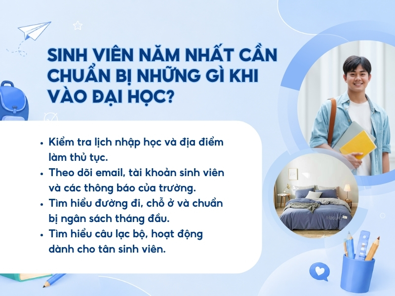 Sinh viên năm nhất cần chuẩn bị những gì khi vào đại học?