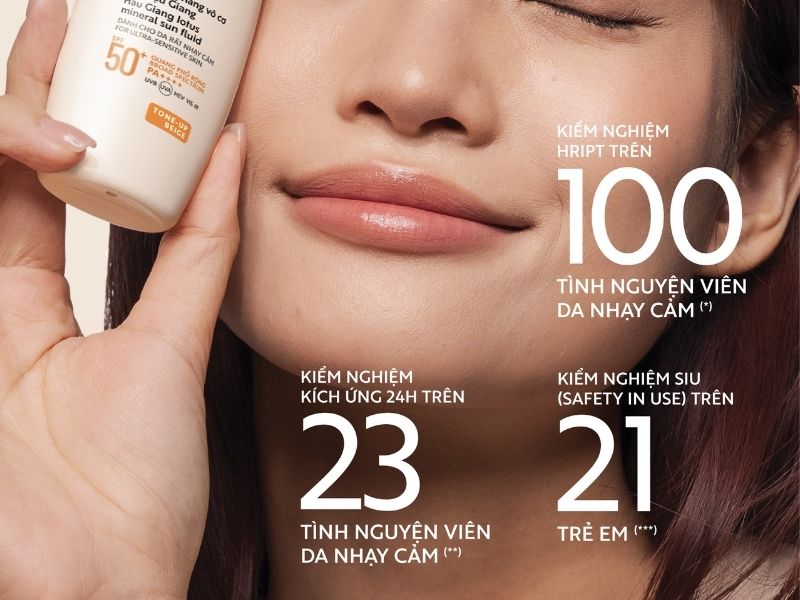 Kiểm nghiệm lâm sàng sữa chống nắng sen Hậu Giang