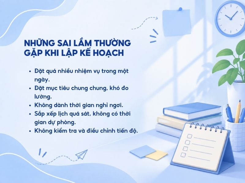 Những sai lầm thường gặp khi lập kế hoạch.