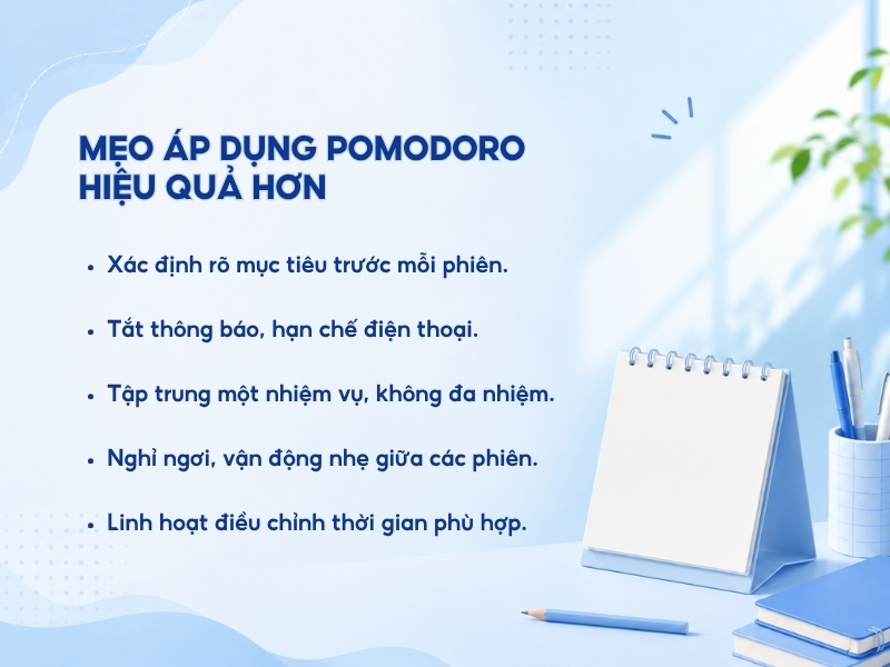 Mẹo áp dụng Pomodoro hiệu quả hơn
