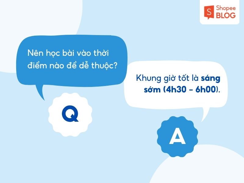 Thời điểm học bài dễ thuộc