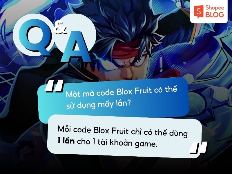 Giải đáp mỗi code Blox Fruit dùng được mấy lần
