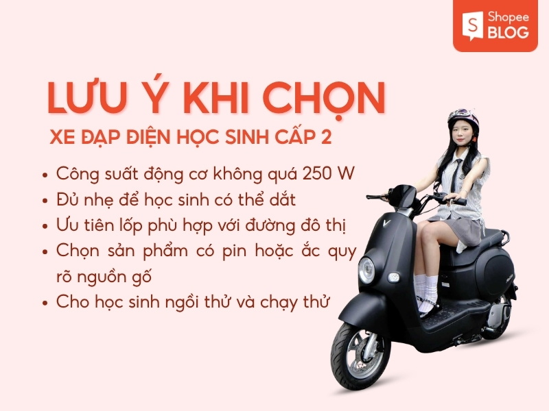lưu ý khi chọn xe đạp điện cho học sinh