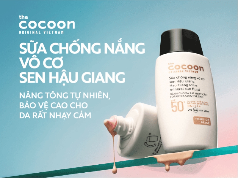 Sữa chống nắng vô cơ Sen Hậu Giang nâng tông