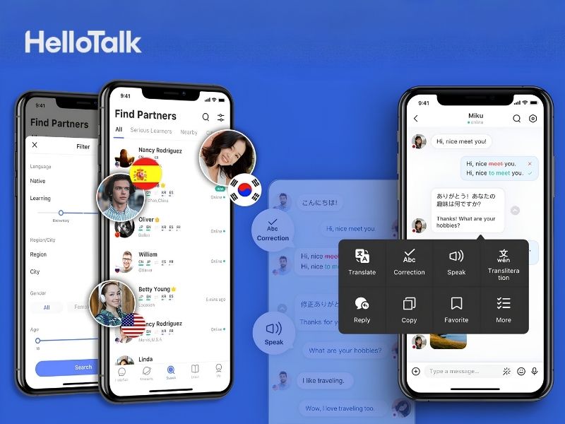 App học tiếng Anh HelloTalk
