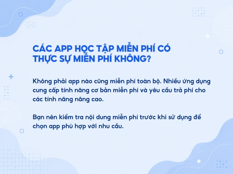Các app học tập miễn phí có thực sự miễn phí không?