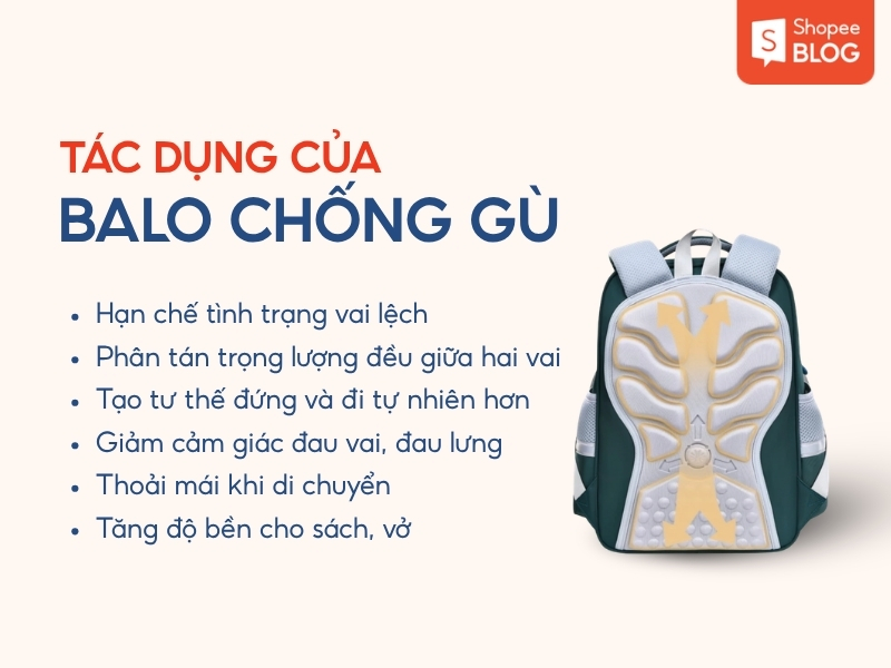 Tác dụng của balo chống gù