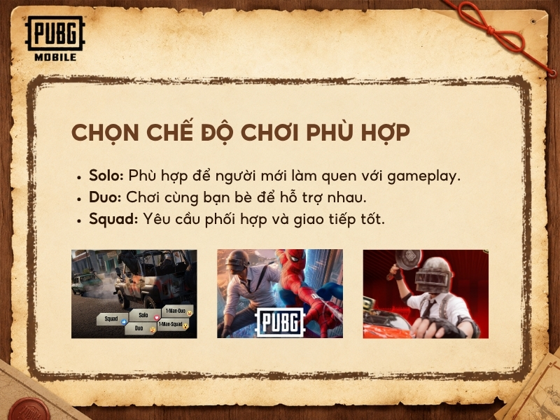 Chọn chế độ chơi phù hợp