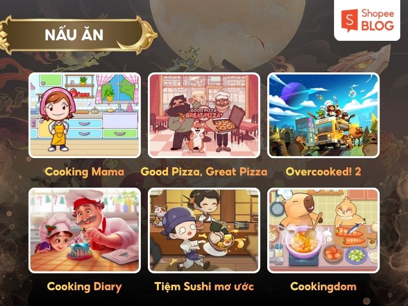 Các tựa game hay thể loại nấu ăn