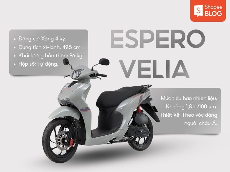 Xe ga 50cc Espero Velia cho học sinh nữ 