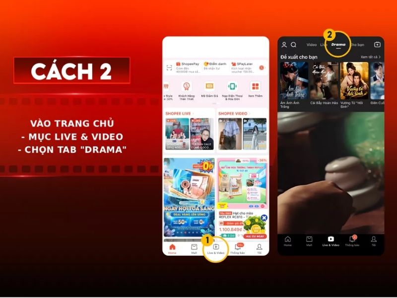 Cách truy cập vào Shopee Drama