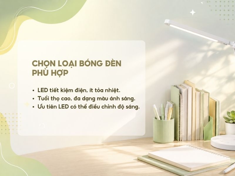 Chọn loại bóng đèn phù hợp
