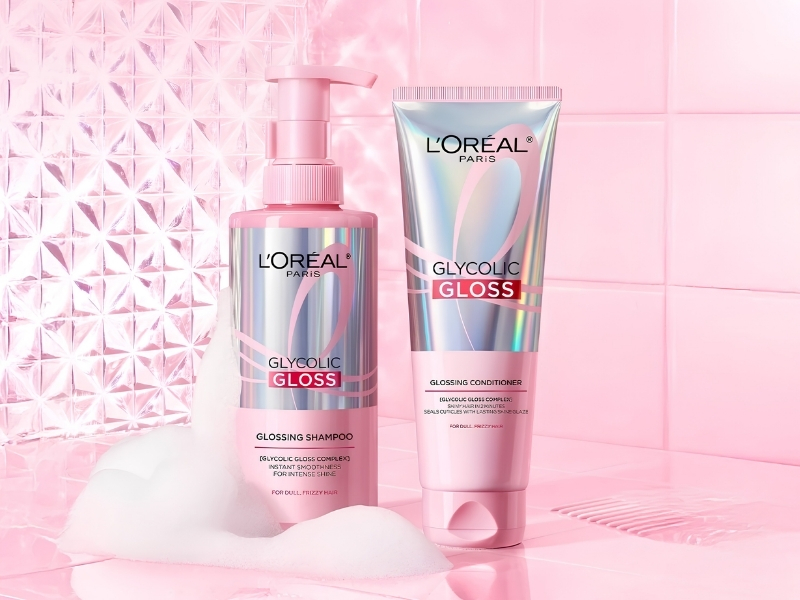 Bộ dầu gội & xả L’Oréal Paris Glycolic Gloss