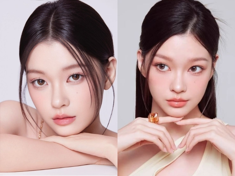 Lens nâu mật ong phối tóc nâu caramel