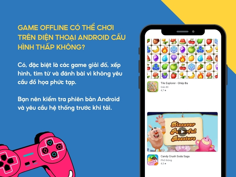 Game offline có thể chơi trên điện thoại Android cấu hình thấp không?