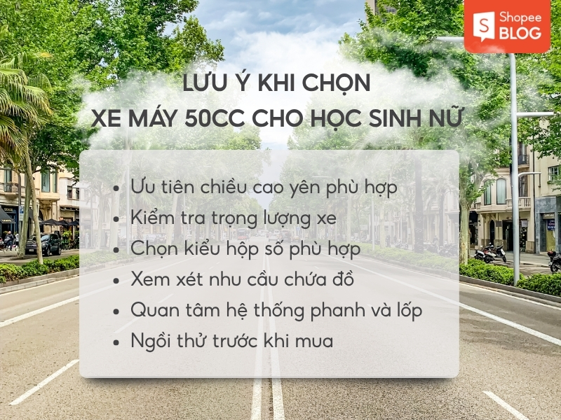 yếu tố lưu ý khi chọn xe máy 50cc