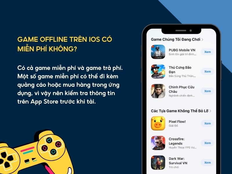 Game offline trên iOS có miễn phí không? 