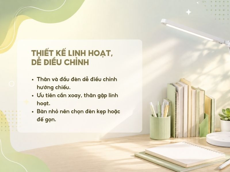 Thiết kế linh hoạt, dễ điều chỉnh