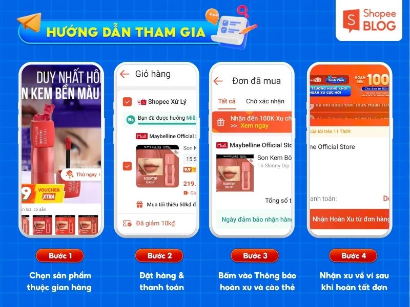 Cách tham gia chương trình Hoàn Xu Tựu Trường