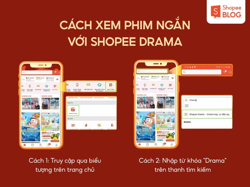 Cách xem phim trên Shopee Drama
