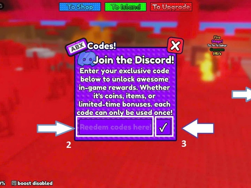 Cách nhập code Kick a Brainrot