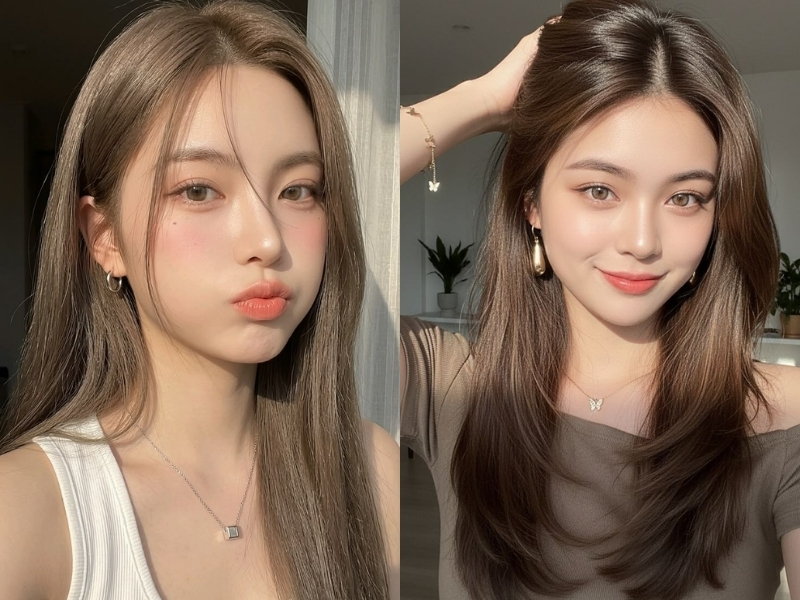 Lens màu nâu sáng nhẹ đi học