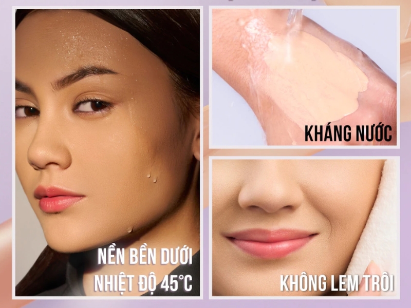 Kháng nước, không lem trôi, nền bền dưới nhiệt độ 45°C.