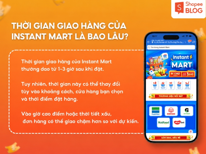 Thời gian giao hàng của Instant Mart là bao lâu?