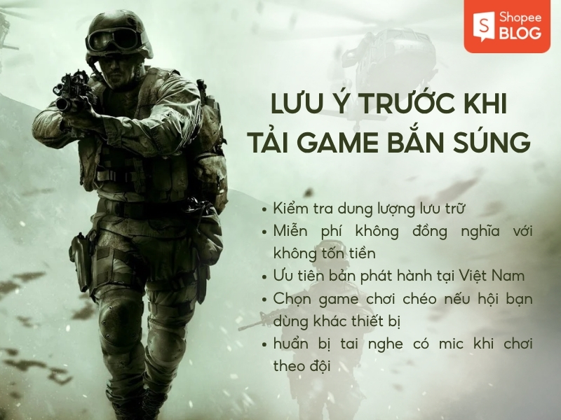 Lưu ý trước khi tải game bắn súng