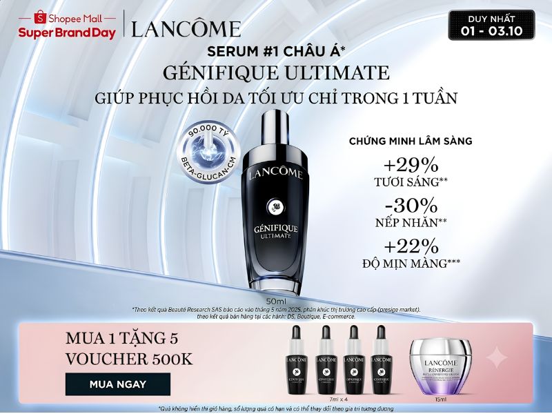Siêu sale thương hiệu Shopee serum Lancôme Génifique