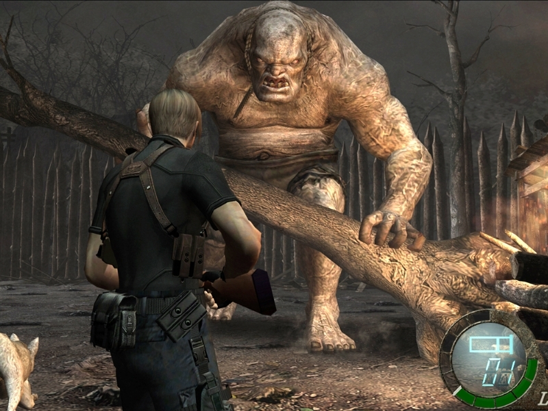 Leon trong ngôi làng Resident Evil 4 trên iPhone