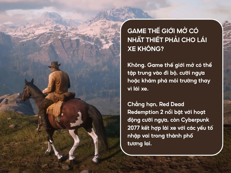 Game thế giới mở có nhất thiết phải cho lái xe không?